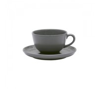 Пара чайная FLAT Shape GRAY (чашка 200мл и блюдце 14см) Oxford 136444, AO04-1C06