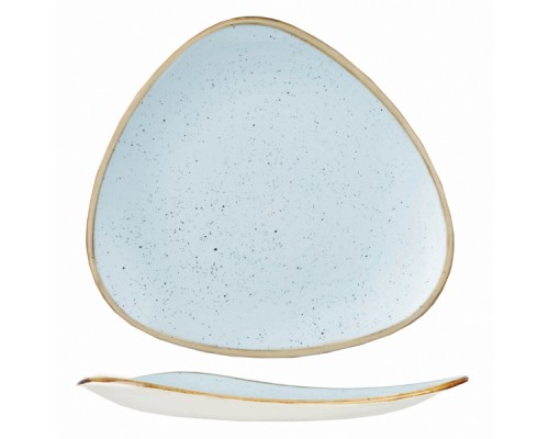 Тарелка мелкая треугольная 31,1см, без борта, Stonecast, цвет Duck Egg Blue SDESTR121