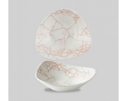 Салатник треугольный 0,60л d23,5см, без борта, цвет Kintsugi Coral, KTAMTRB91