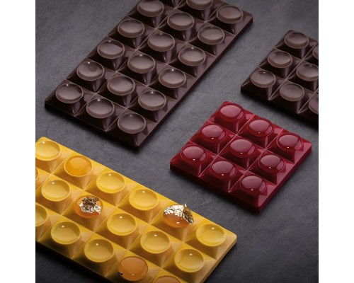 Форма д/шок. Chocolate Bar Bricks Mini 70х70мм h10,5мм, 50гр, 6 ячеек, п/к PC5013FR