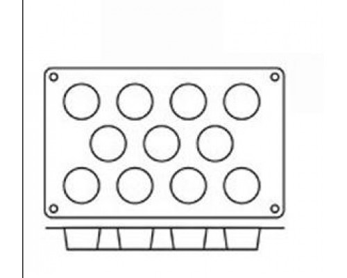 Форма силик. д/зам. и вып. Маффин d51мм h28мм, 11 ячеек 30SF022/N Black