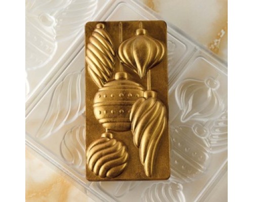 Форма д/шок. Chocolate Bar Xmas spirit 154х77мм h15мм, 100гр, 3 ячейки, п/к PC5058FR