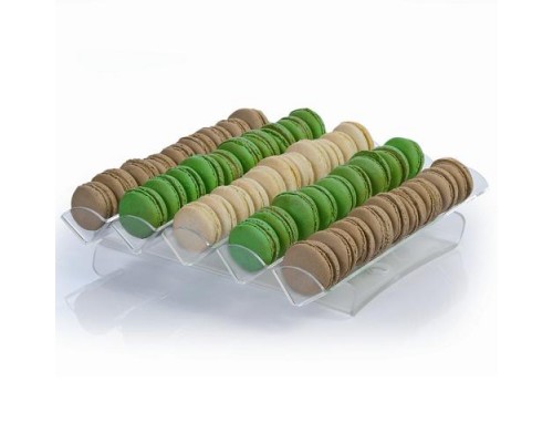 Подставка для Macarons 31,5х32,5см h6,5см, 5 полос, пластик, прозрачная AG05801