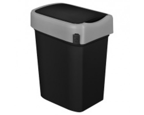Бак для мусора SMART BIN 25л (333x269x457мм), с крышкой маятник (черный) 435289913