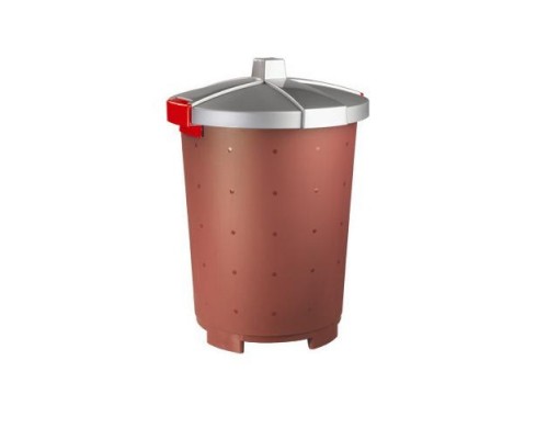 Бак для мусора 25л (d33,5см h44см) с крышкой, п/п, цвет бордовый 432106021