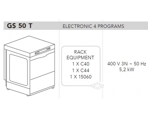 МАШИНА ПОСУДОМОЕЧНАЯ DIHR GS 50 T+DDE+XP+PS