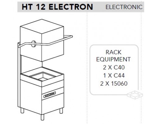 МАШИНА ПОСУДОМОЕЧНАЯ DIHR HT 12 ELECTRON СПЕЦ. НОЖКИ МОРСКАЯ ВЕРСИЯ 380В/3Ф/50ГЦ БЕЗ НЕЙТРАЛИ