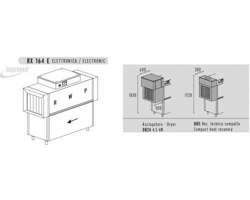 МАШИНА ПОСУДОМОЕЧНАЯ DIHR RX 164 E SX+DR24+HR5+DDE