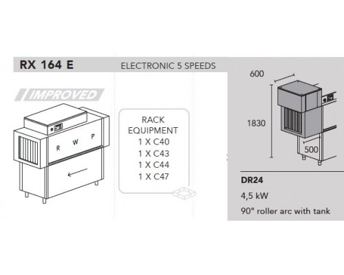 МАШИНА ПОСУДОМОЕЧНАЯ DIHR RX 164 E DX+DR24+DDE+XP