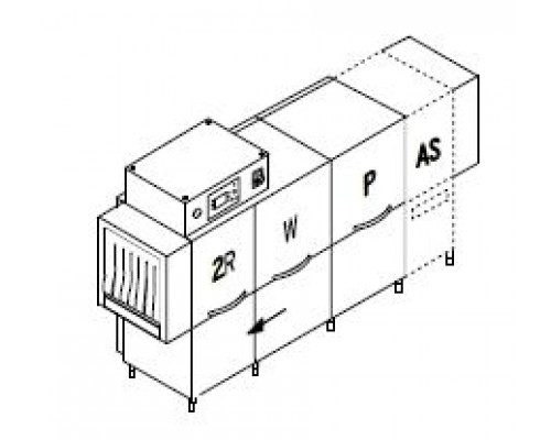 МАШИНА ПОСУДОМОЕЧНАЯ DIHR RX 326 AS DX+DDE+HRP30/ДЕЛЕНИЕ 2 ЧАСТИ