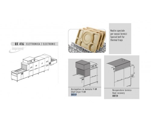 МАШИНА ПОСУДОМОЕЧНАЯ DIHR QX 416 DX+HRF20+DRF69+DDE+X-BELT/3 ЧАСТИ