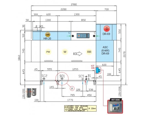 МАШИНА ПОСУДОМОЕЧНАЯ DIHR RX 184 SX+DDE+DR69+HR20