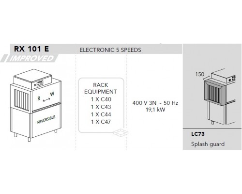 МАШИНА ПОСУДОМОЕЧНАЯ DIHR RX 101 E SX+DDE+2LC73