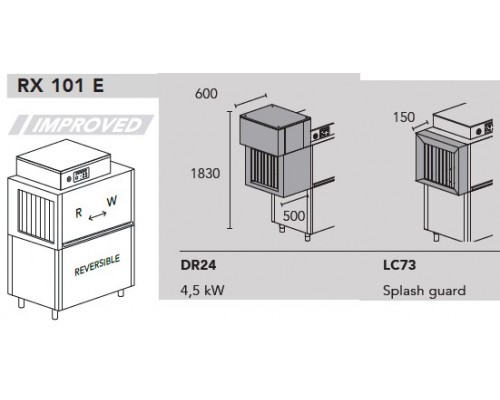 МАШИНА ПОСУДОМОЕЧНАЯ DIHR RX 101 E DX+DR24+LC73