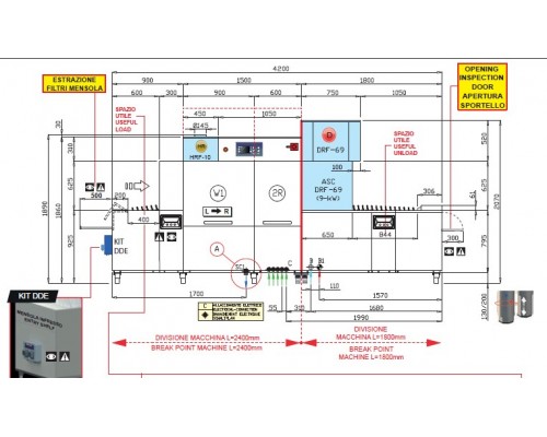 МАШИНА ПОСУДОМОЕЧНАЯ DIHR QX 246 SX+DRF69+HRF10+DDE+MI900 /2 ЧАСТИ