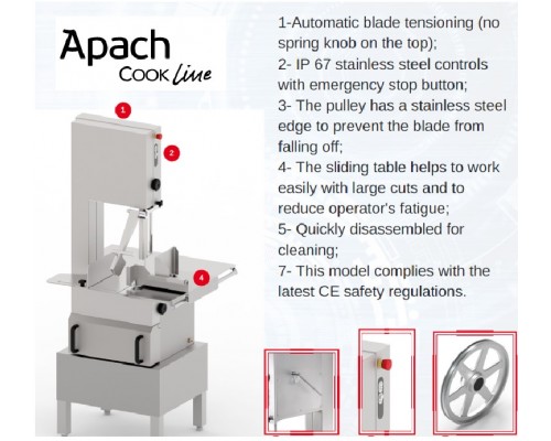 ПИЛА ДЛЯ РЕЗКИ МЯСА APACH ASW240I 3Ф CE