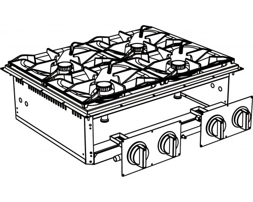 ПЛИТА ГАЗОВАЯ 4 КОНФОРОЧН. ВСТРАИВАЕМАЯ 700 СЕРИИ APACH CHEF LINE SLDI7RG8