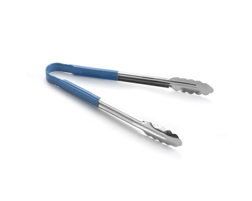 Щипцы универсальные 24 см, нерж.сталь, ручка с виниловым покрытием (цвет голубой) 3774BL