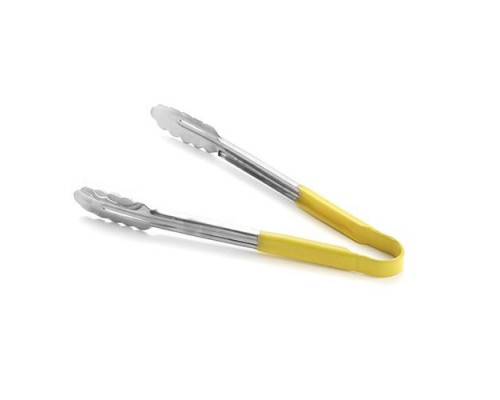 Щипцы универсальные 24 см, нерж.сталь, ручка с виниловым покрытием (цвет желтый) 3774Y