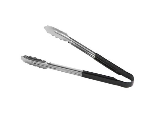 Щипцы универсальные 24 см, нерж.сталь, ручка с виниловым покрытием (цвет черный) 3774BK