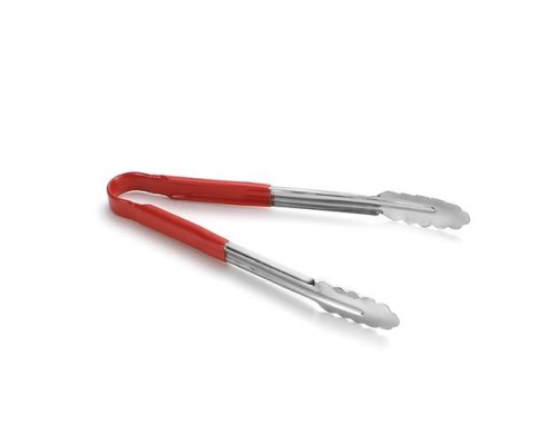 Щипцы универсальные 40,5 см, нерж.сталь, ручка с виниловым покрытием (цвет красный) 3716R