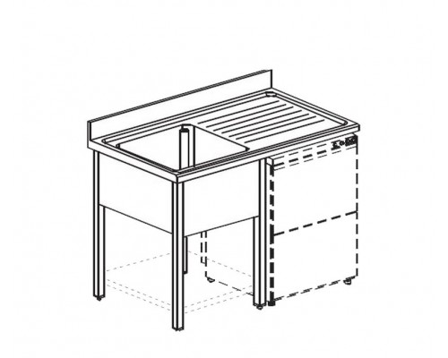 ВАННА МОЕЧНАЯ APACH CHEF LINE LS157-65RWD